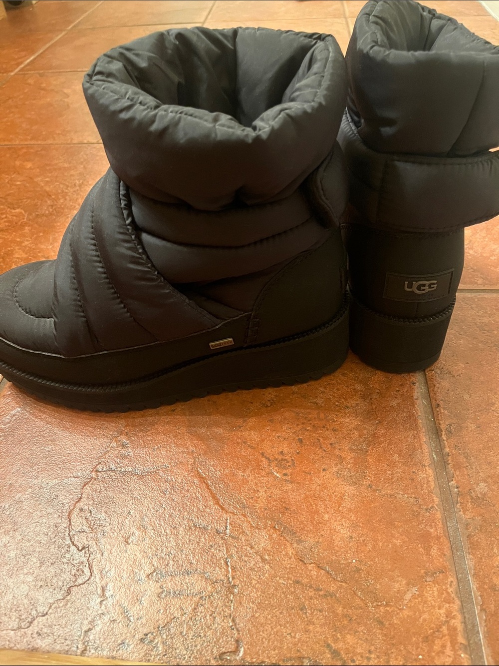 UGG Quilted Black Winter Puffer Ankle Boots